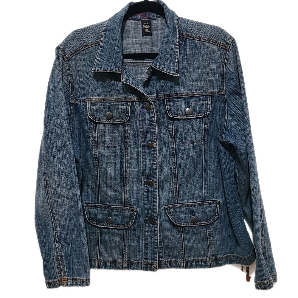 VTG Venezia Denim Jacket Jean Shacket Rustic Rodeo Plus Size 18/20